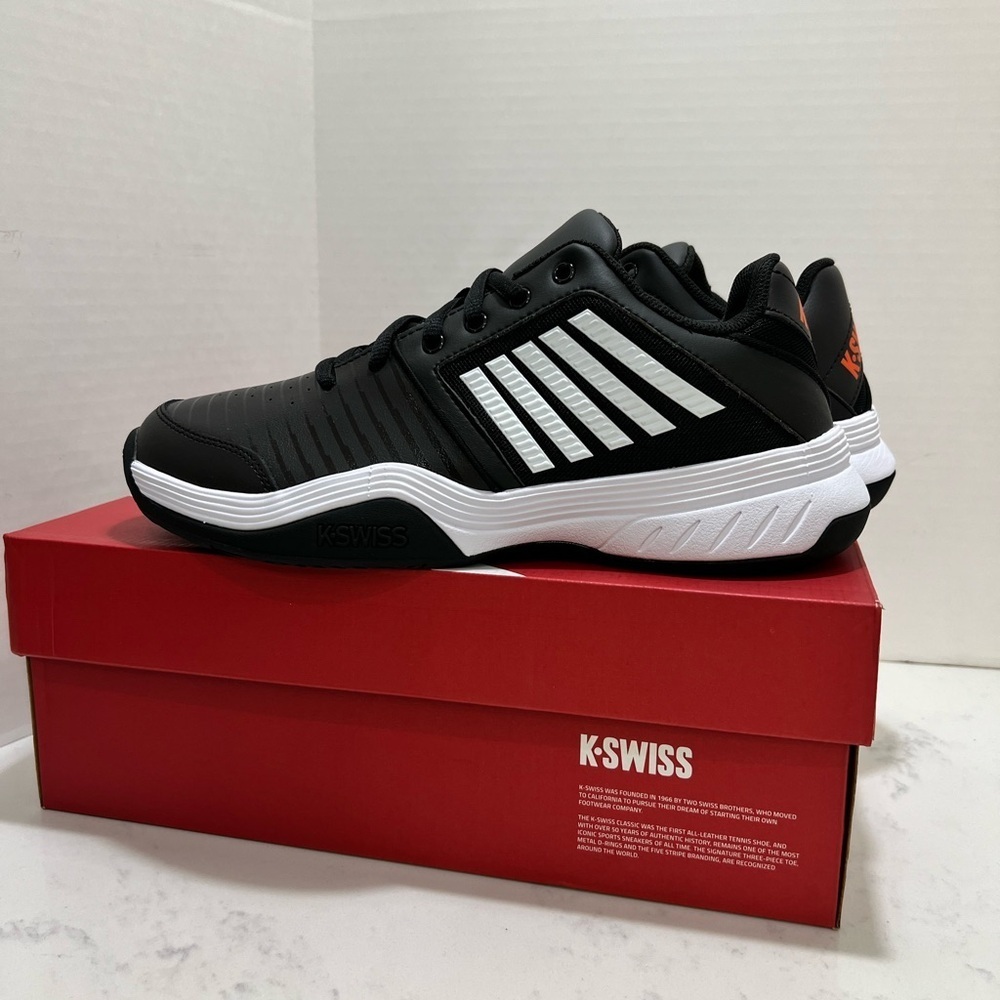 K-Swiss Court Express Black and White Shoes - Picture 7 of 10